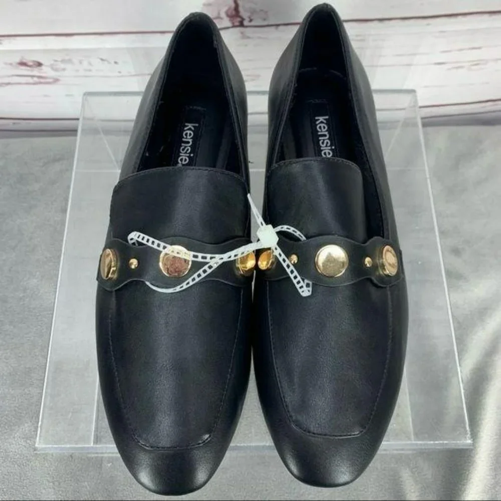 Kensie‎ Black Reed PU Upper Flat Loafers Sz 8.5